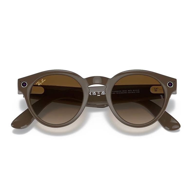 Ray Ban Stories Round Shiny Brown Brown Gradient