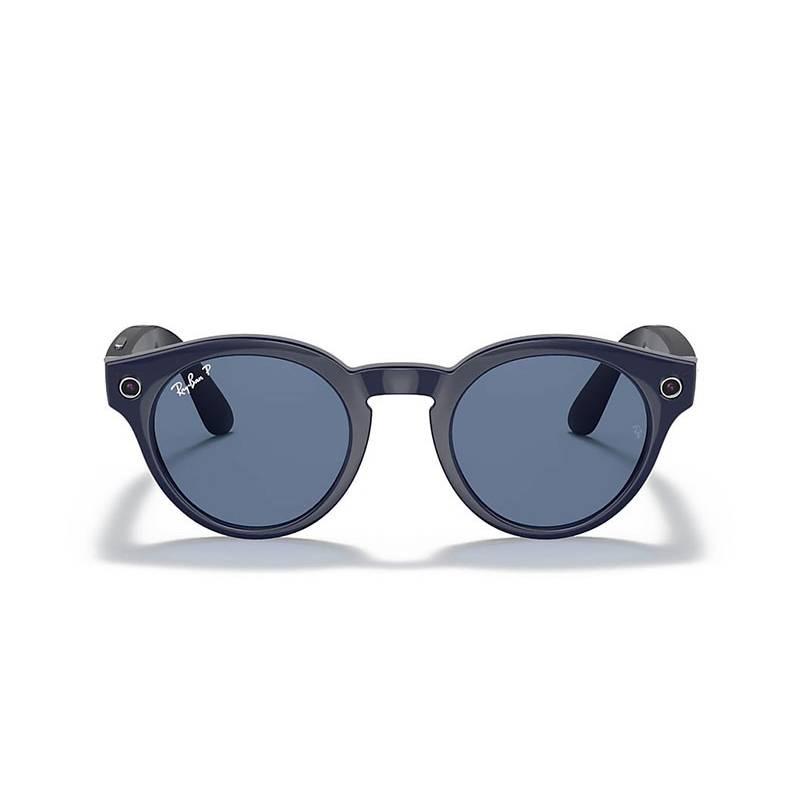 Ray Ban Stories Round Shiny Blue Dark Blue Polar