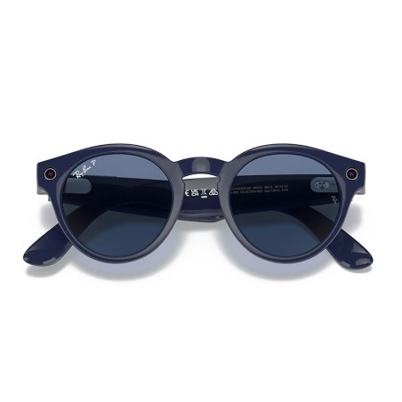 Ray Ban Stories Round Shiny Blue Dark Blue Polar