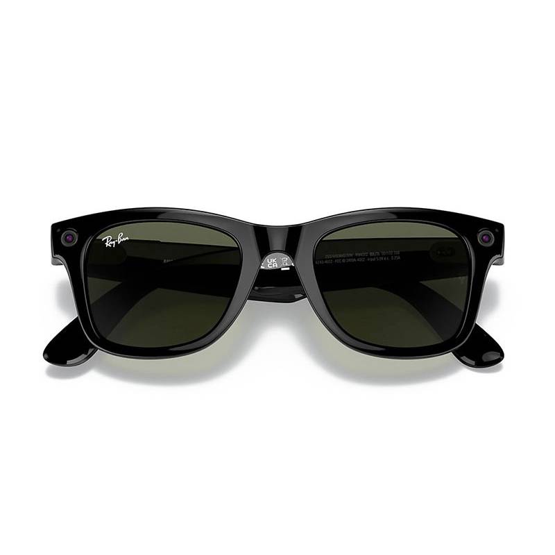 Ray Ban Stories Wayfarer Shiny Black G15 Green