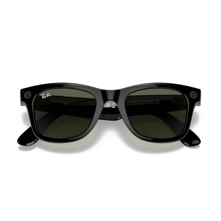 Ray Ban Stories Wayfarer L Shiny Black G15 Green