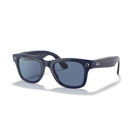 Ray Ban Stories Wayfarer Shiny Blue Dark Blue Polar