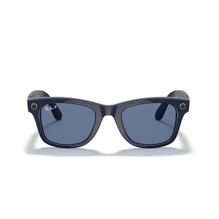 Ray Ban Stories Wayfarer Shiny Blue Dark Blue Polar