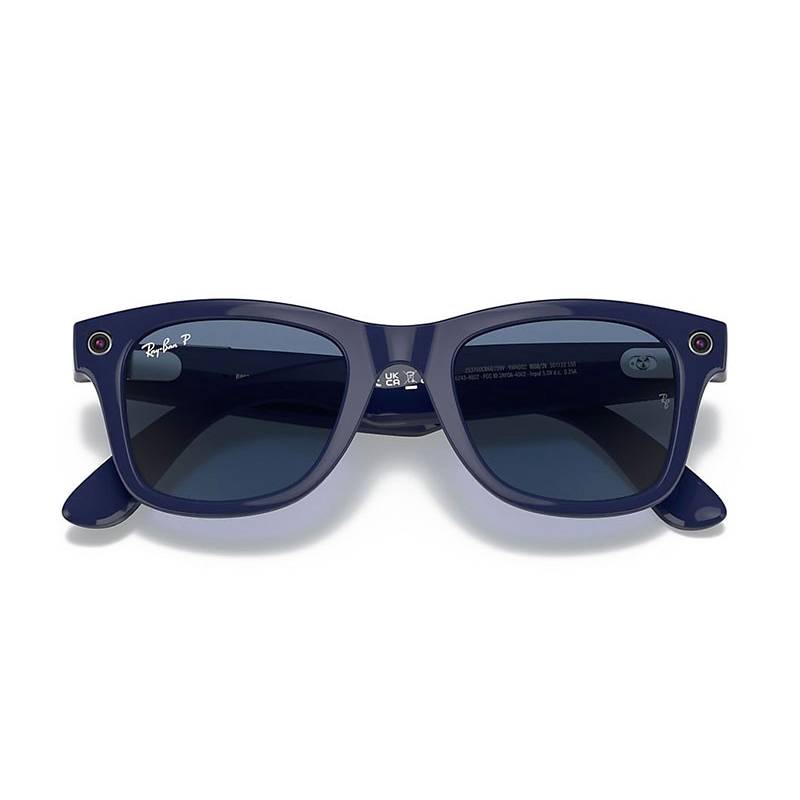 Ray Ban Stories Wayfarer Shiny Blue Dark Blue Polar