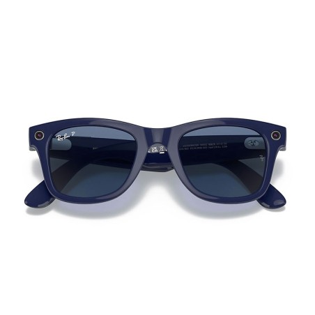 Ray Ban Stories Wayfarer Shiny Blue Dark Blue Polar