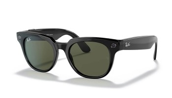 Ray Ban Stories Meteor Shiny Black G15 Green