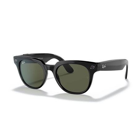 Ray Ban Stories Meteor Shiny Black G15 Green