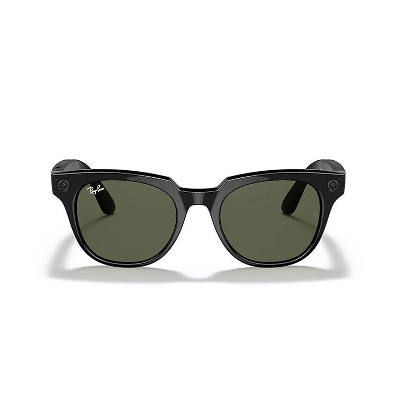 Ray Ban Stories Meteor Shiny Black G15 Green