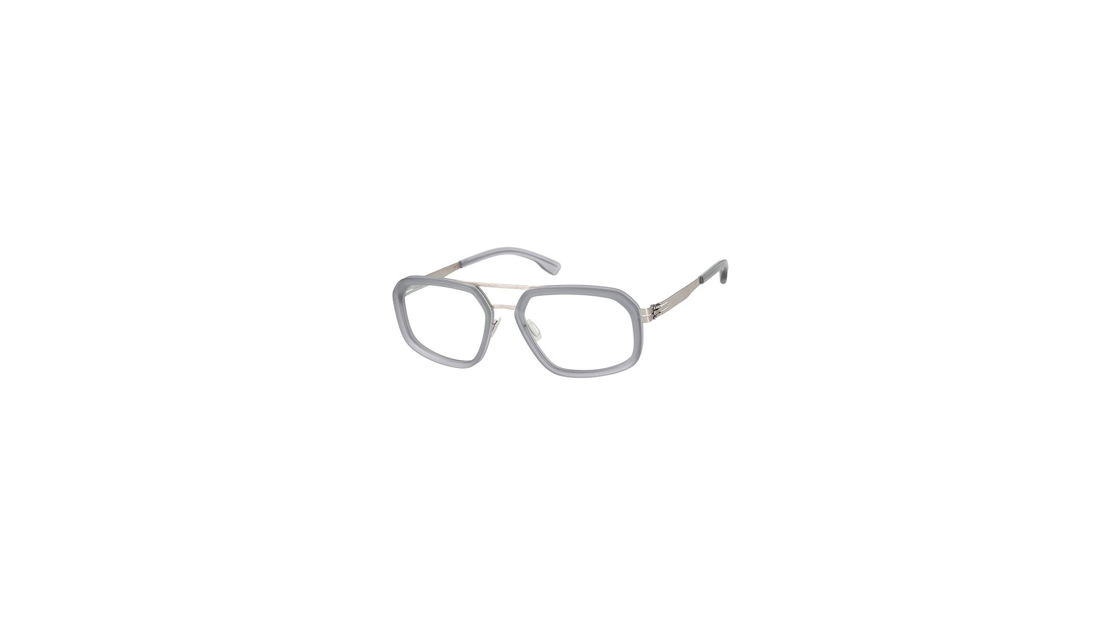 Lunettes De Soleil Ic! Berlin Homme - Modèle Pilot Carré - Cadre Titane Gris - Verres Teintés
