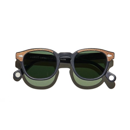 Lunettes Moscot LEMTOSH SUN Matte Black/Wood - G15