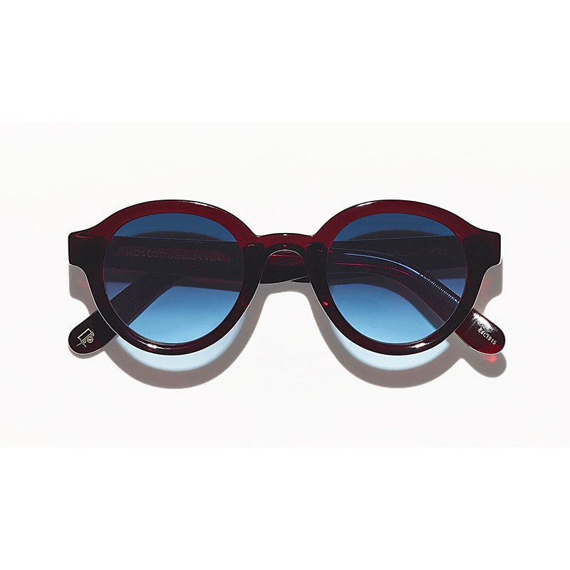 Lunettes Moscot GREPS SUN Burgundy - Blue Denim