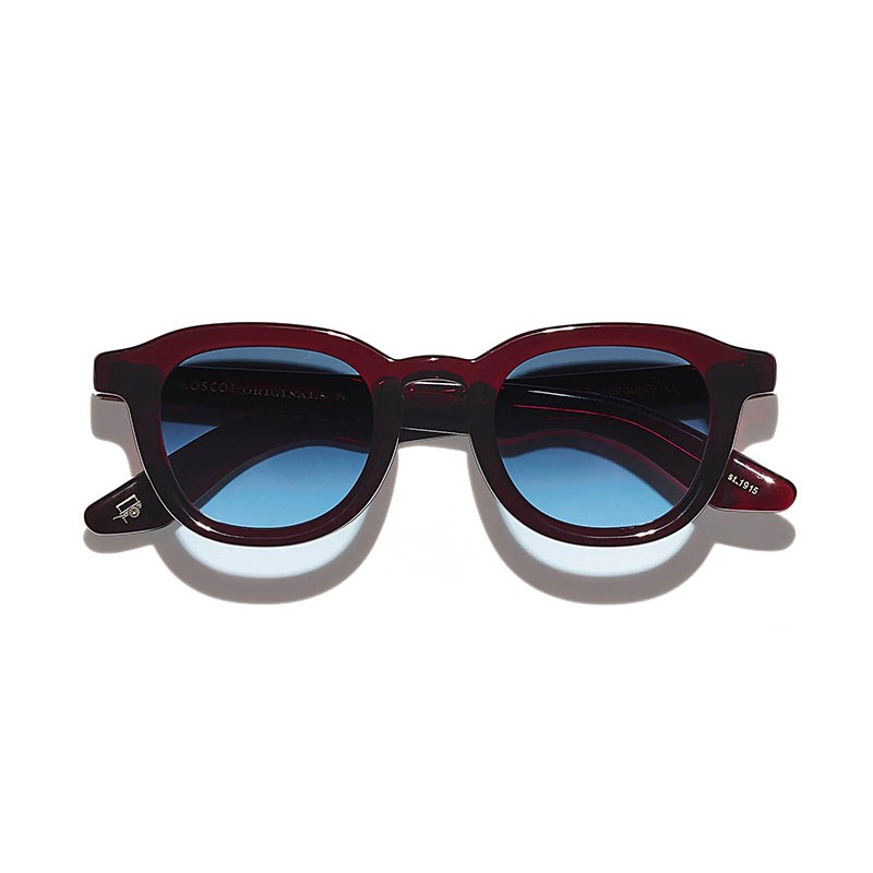 Lunettes Moscot DAHVEN POLYCHROME Burgundy - Denim Blue