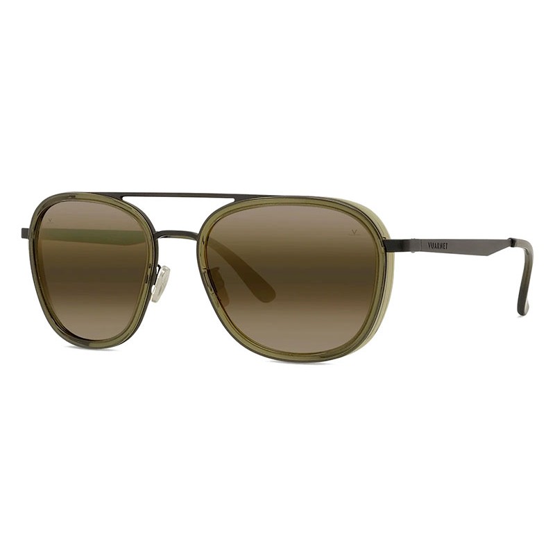 Vuarnet EDGE LARGE 04 Noir Mat - Vert Foncé / Brownlynx (96G)